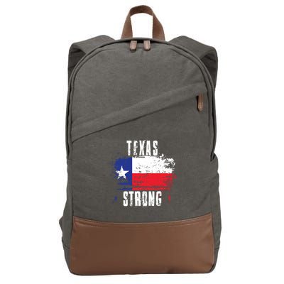 Texas Strong Distressed Flag Texan Pride Cotton Canvas Backpack