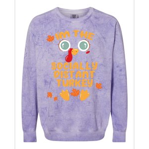 The Socially Distant Turkey Matching Thanksgiving Family Meaningful Gift Colorblast Crewneck Sweatshirt