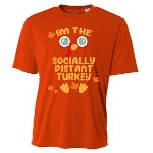 The Socially Distant Turkey Matching Thanksgiving Family Meaningful Gift Cooling Performance Crew T-Shirt