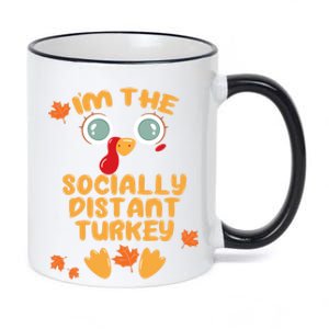 The Socially Distant Turkey Matching Thanksgiving Family Meaningful Gift 11oz Black Color Changing Mug