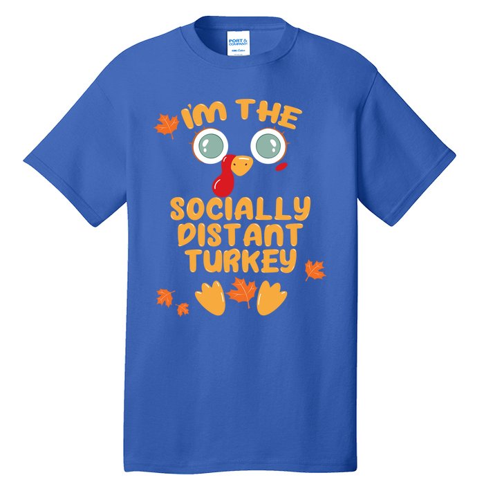 The Socially Distant Turkey Matching Thanksgiving Family Meaningful Gift Tall T-Shirt