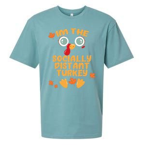 The Socially Distant Turkey Matching Thanksgiving Family Meaningful Gift Sueded Cloud Jersey T-Shirt