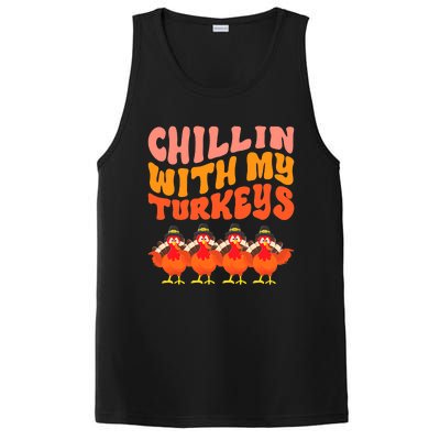 Turkey Squad Dinner Chillin With My Turkeys Fun Thanksgiving PosiCharge Competitor Tank