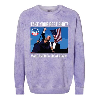 Trump Shot Donald Trump Make America Great Again Trump Mug Shot Colorblast Crewneck Sweatshirt