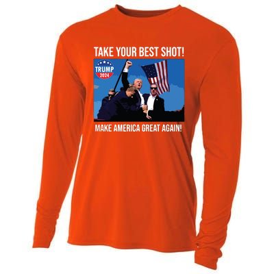 Trump Shot Donald Trump Make America Great Again Trump Mug Shot Cooling Performance Long Sleeve Crew