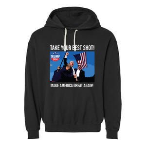 Trump Shot Donald Trump Make America Great Again Trump Mug Shot Garment-Dyed Fleece Hoodie