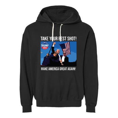 Trump Shot Donald Trump Make America Great Again Trump Mug Shot Garment-Dyed Fleece Hoodie