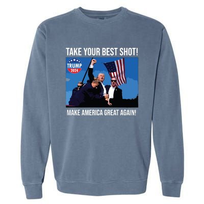 Trump Shot Donald Trump Make America Great Again Trump Mug Shot Garment-Dyed Sweatshirt