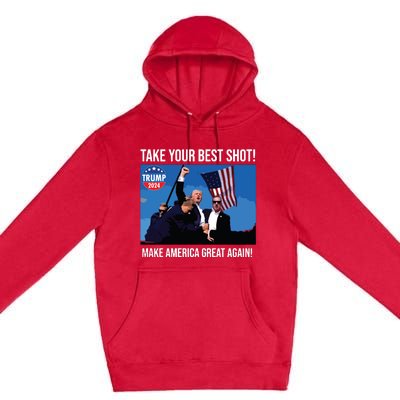 Trump Shot Donald Trump Make America Great Again Trump Mug Shot Premium Pullover Hoodie