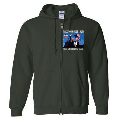 Trump Shot Donald Trump Make America Great Again Trump Mug Shot Full Zip Hoodie