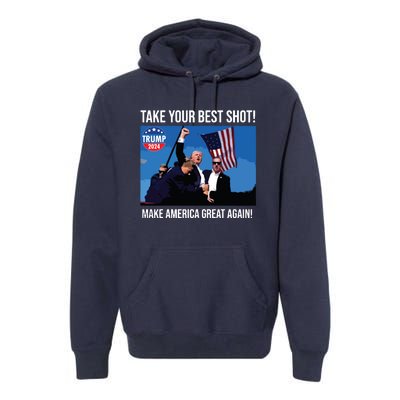 Trump Shot Donald Trump Make America Great Again Trump Mug Shot Premium Hoodie