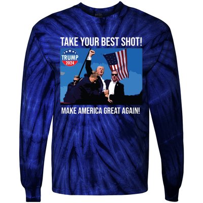 Trump Shot Donald Trump Make America Great Again Trump Mug Shot Tie-Dye Long Sleeve Shirt