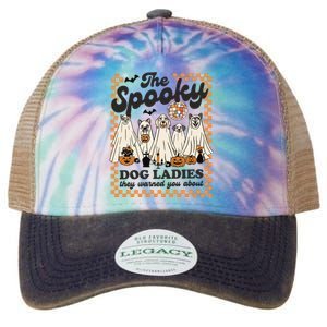 The Spooky Dog Lady Spooky Dog Mom Childless Dog Lady For Kamala Harris Legacy Tie Dye Trucker Hat