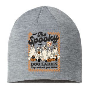 The Spooky Dog Lady Spooky Dog Mom Childless Dog Lady For Kamala Harris Sustainable Beanie