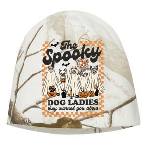 The Spooky Dog Lady Spooky Dog Mom Childless Dog Lady For Kamala Harris Kati - Camo Knit Beanie