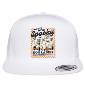 The Spooky Dog Lady Spooky Dog Mom Childless Dog Lady For Kamala Harris Flat Bill Trucker Hat