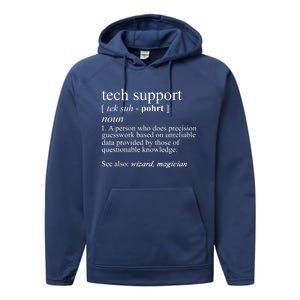 Tech Support Definition Funny Cute Computer Nerd Gift Great Gift Performance Fleece Hoodie