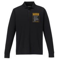 Tech Support Definition Funny Computer Geek Performance Long Sleeve Polo