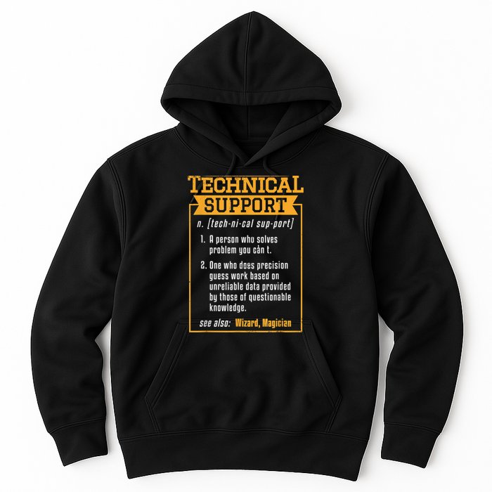Tech Support Definition Funny Computer Geek Hoodie