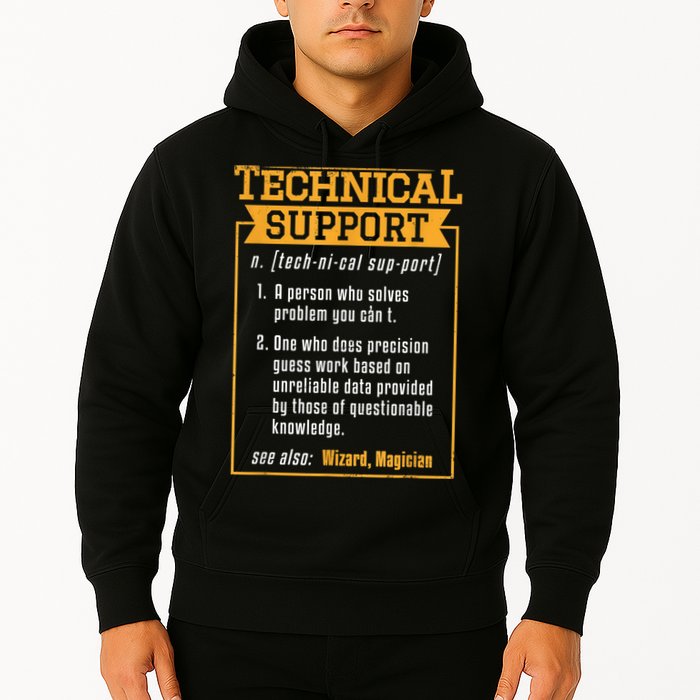 Tech Support Definition Funny Computer Geek Hoodie