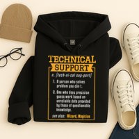 Tech Support Definition Funny Computer Geek Hoodie