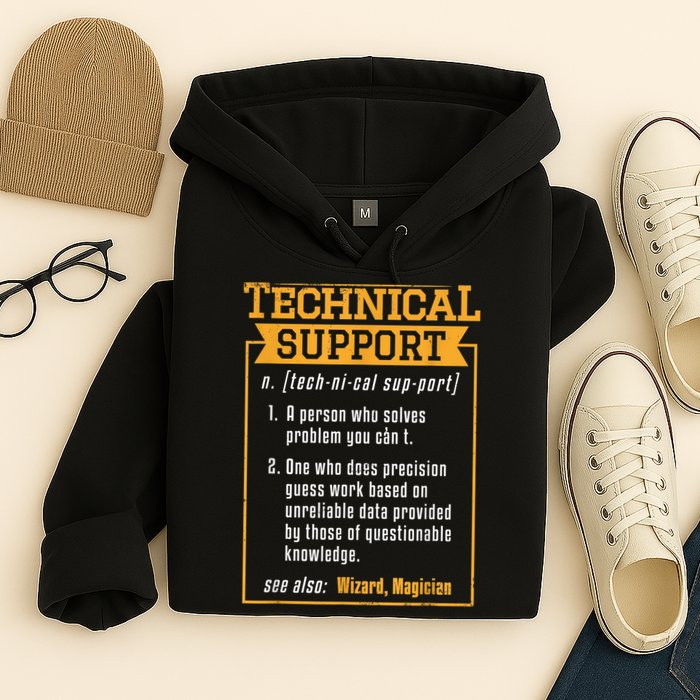 Tech Support Definition Funny Computer Geek Hoodie