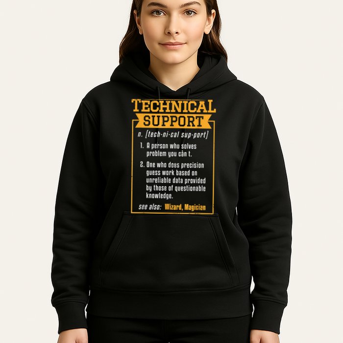 Tech Support Definition Funny Computer Geek Hoodie