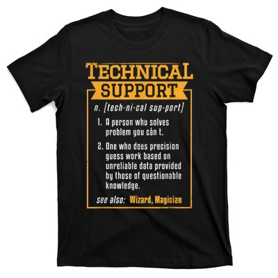 Tech Support Definition Funny Computer Geek T-Shirt