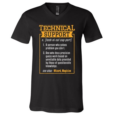 Tech Support Definition Funny Computer Geek V-Neck T-Shirt