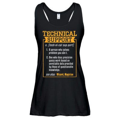 Tech Support Definition Funny Computer Geek Ladies Essential Flowy Tank