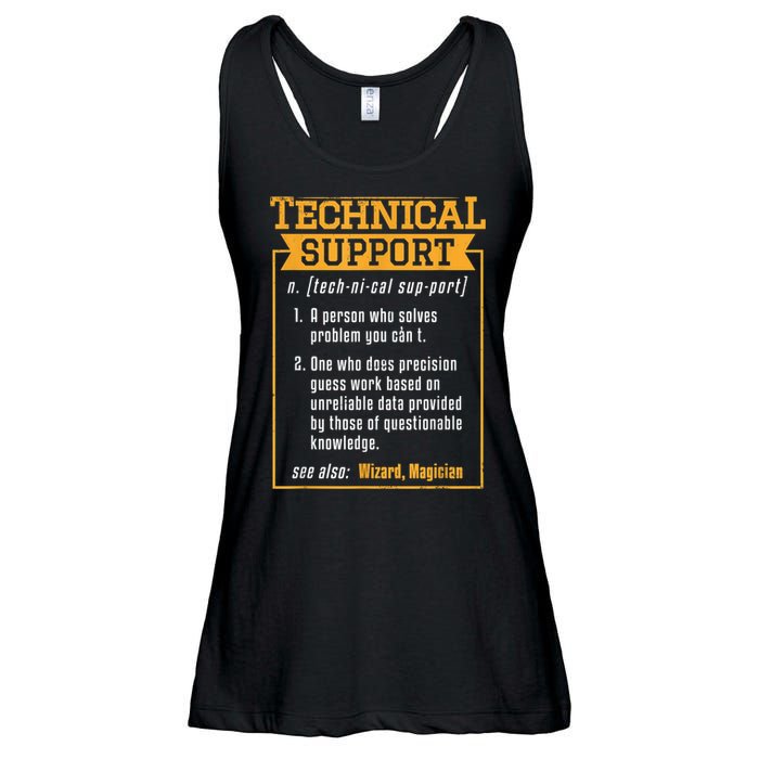 Tech Support Definition Funny Computer Geek Ladies Essential Flowy Tank