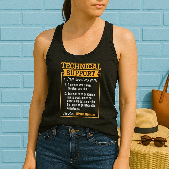 Tech Support Definition Funny Computer Geek Women's Racerback Tank