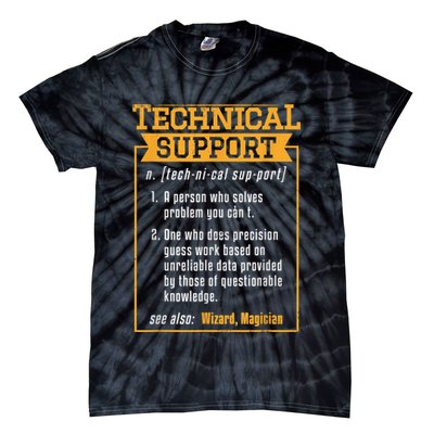 Tech Support Definition Funny Computer Geek Tie-Dye T-Shirt