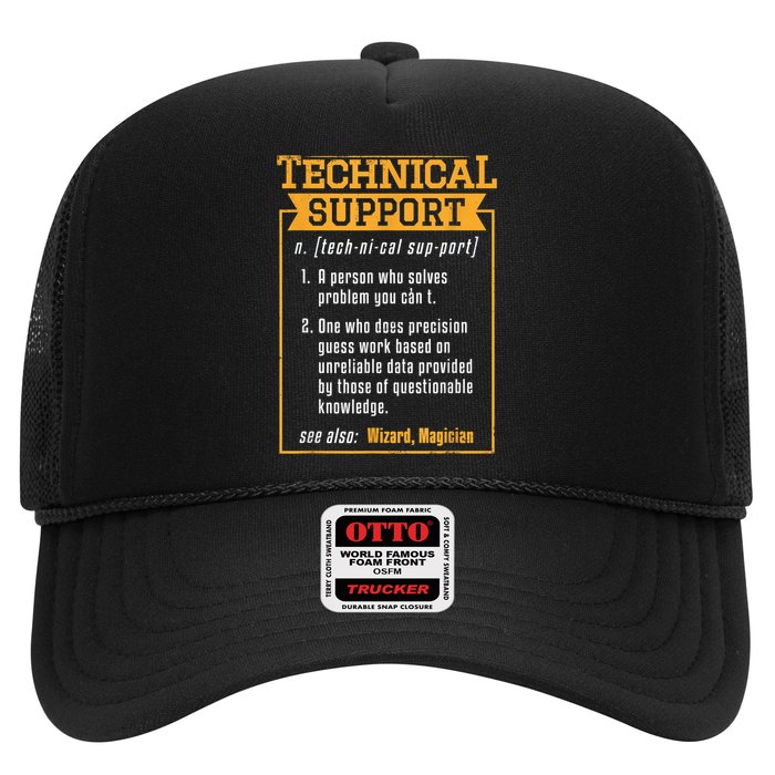 Tech Support Definition Funny Computer Geek Trucker Hat