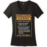 Tech Support Definition Funny Computer Geek Women's V-Neck T-Shirt