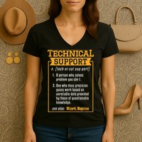 Tech Support Definition Funny Computer Geek Women's V-Neck T-Shirt