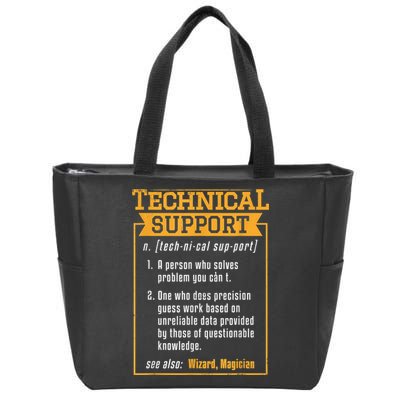 Tech Support Definition Funny Computer Geek Zip Tote Bag