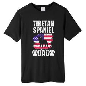 Tibetan Spaniel Dad Dog Lover American Us Flag Tall Fusion ChromaSoft Performance T-Shirt