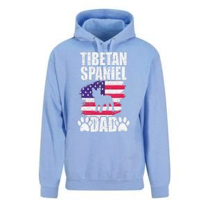 Tibetan Spaniel Dad Dog Lover American Us Flag Unisex Surf Hoodie