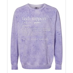 Tech Support Definition Funny Cute Computer Colorblast Crewneck Sweatshirt