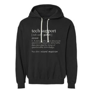 Tech Support Definition Funny Cute Computer Garment-Dyed Fleece Hoodie