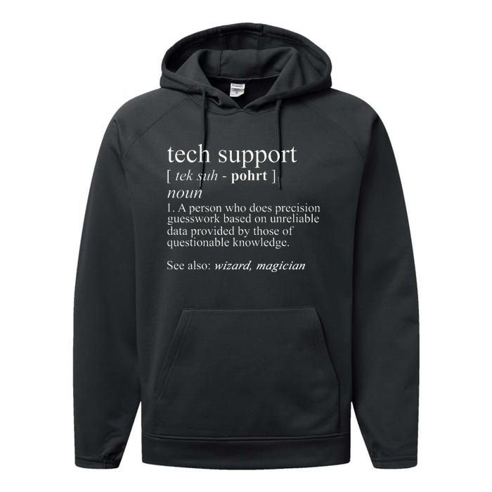 Tech Support Definition Funny Cute Computer Performance Fleece Hoodie