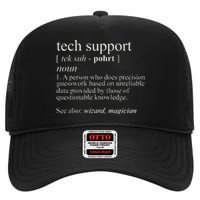 Tech Support Definition Funny Cute Computer High Crown Mesh Back Trucker Hat