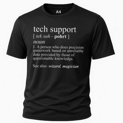 Tech Support Definition Funny Cute Computer Cooling Performance Crew T-Shirt