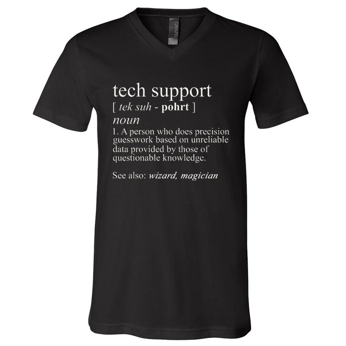 Tech Support Definition Funny Cute Computer V-Neck T-Shirt