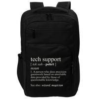 Tech Support Definition Funny Cute Computer Impact Tech Backpack
