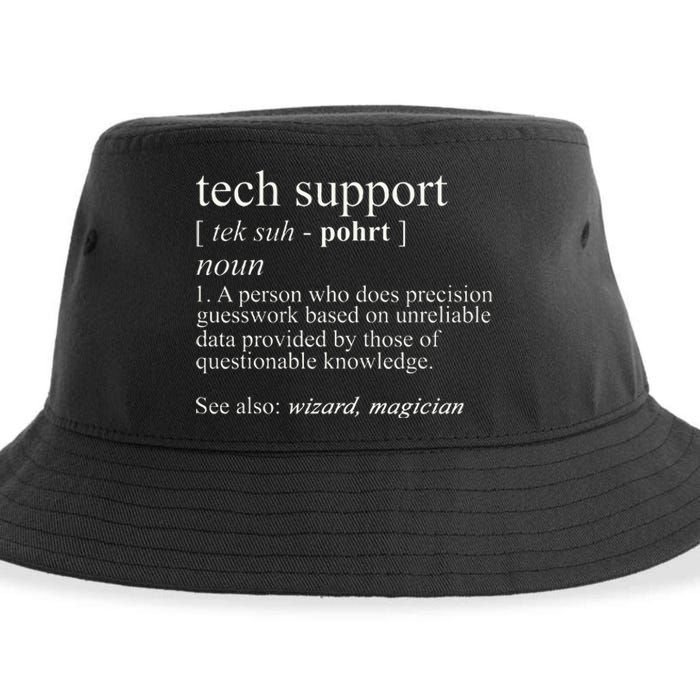 Tech Support Definition Funny Cute Computer Sustainable Bucket Hat