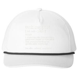 Tech Support Definition Funny Cute Computer Snapback Five-Panel Rope Hat