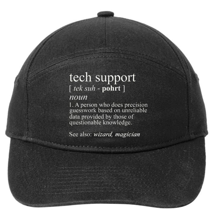 Tech Support Definition Funny Cute Computer 7-Panel Snapback Hat