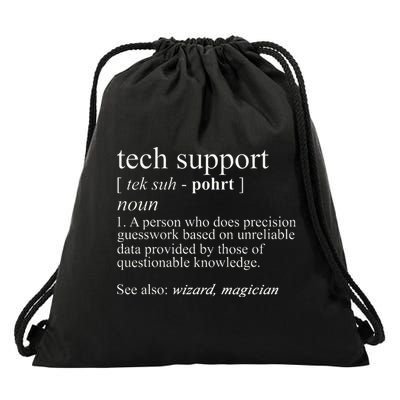 Tech Support Definition Funny Cute Computer Drawstring Bag